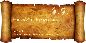 Huszár Fruzsina névjegykártya